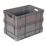 Bac de rangement norme Europe,  gerbable 37 litres - polypropylène gris anthracite