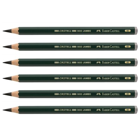 Crayon castell 9000 jumbo large mine 5 3 mm 8b x 6 faber-castell