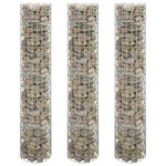 vidaXL Lit surélevé à gabion circulaire 3Pièces Acier galvanisé Ø30x150cm