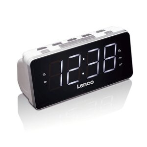Lenco radio-réveil cr-18 blanc