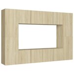 vidaXL Ensemble de meubles TV 8 Pièces Chêne sonoma Aggloméré