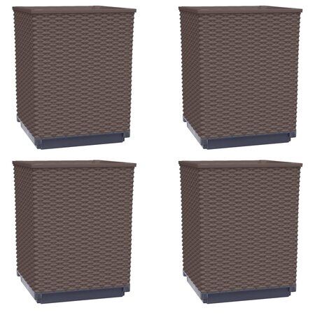 vidaXL Jardinières 4 Pièces marron 30x30x37 cm polypropylène
