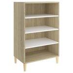 vidaXL Buffet Blanc et chêne sonoma 57x35x90 cm Aggloméré