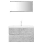 vidaXL Ensemble de meubles de salle de bain Gris béton Aggloméré