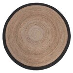 LABEL51 Tapis Jute Rond 150 cm Noir