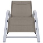 vidaXL Chaises longues 2 Pièces avec table Aluminium Taupe