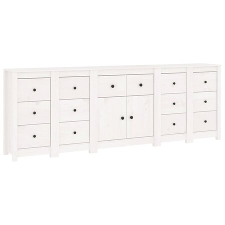 vidaXL Buffet Blanc 230x35x80 cm Bois massif de pin