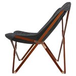 Lesli Living Chaise papillon 73x85x95 cm Gris et marron