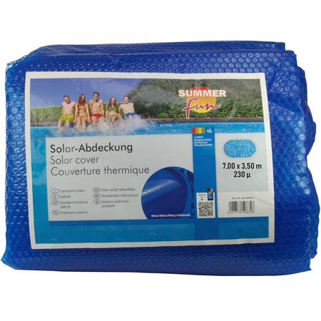 Summer Fun Couverture solaire de piscine d'été Ovale 700x350cm PE Bleu