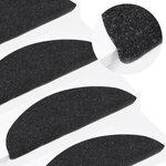 vidaXL Tapis d'escalier autocollants 15 Pièces 56x17x3 cm Anthracite