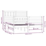 vidaXL Cadre de lit Bois massif 140x200 cm