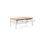 Finori Table basse Bergen 56A Blanc et chêne artisanal