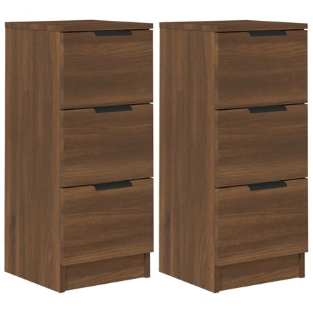 vidaXL Buffets 2 Pièces Chêne marron 30x30x70 cm Bois d'ingénierie