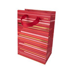 Sac Cadeau Petit Format Rayures Rouges - Draeger paris