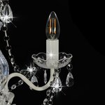 vidaXL Lustre avec perles Blanc Rond 3 x E14