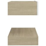 vidaXL Meuble TV avec lumières LED blanc et chêne sonoma 60x35 cm