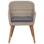 vidaXL Chaises d'extérieur avec coussins 2 Pièces Résine tressée Marron