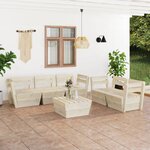 vidaXL Salon de jardin palette 6 Pièces Bois d'épicéa imprégné