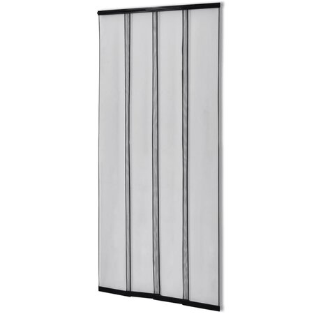Moustiquaire rideau à 4 bandes 220 x 100 cm Noir polyester