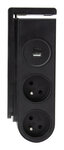 Bloc multiprise Gekko clipsable avec chargeurs USB Noir - OTIO