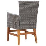 vidaXL Mobilier d'extérieur 7 Pièces Résine tressée et bois d'acacia Gris