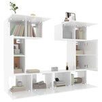 vidaXL Ensemble de meubles TV 6 Pièces Blanc brillant Bois d'ingénierie
