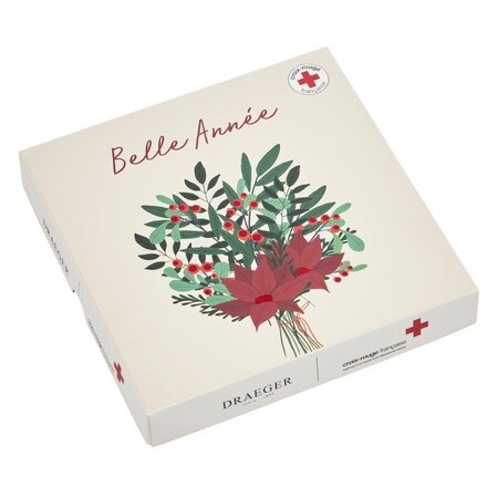 Lot de 6 cartes de voeux avec enveloppe  coffret croix-rouge belle année - draeger paris