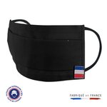 Masque lavable noir uns1 50 lavages made in france pour adulte