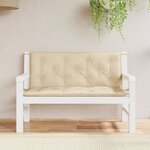 vidaXL Coussins de banc de jardin 2 Pièces beige 120x50x7 cm tissu Oxford
