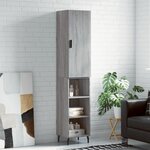 vidaXL Buffet haut Sonoma gris 34 5x34x180 cm Bois d'ingénierie