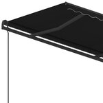 vidaXL Auvent automatique rétractable avec poteaux 4 5x3 5m Anthracite