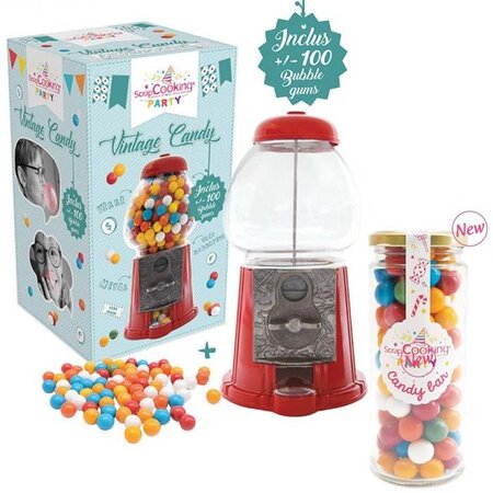 Distributeur de bonbons vintage + recharge bubble gums 300 g