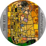 THE KISS Gustav Klimt 2 onces argent monnaie 10 Cedis Ghana 2023