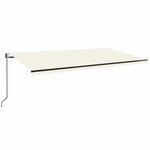 vidaXL Auvent automatique avec capteur de vent et LED 600x350 cm Crème