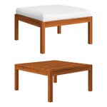 vidaXL Salon de jardin 10 Pièces avec coussins Crème Bois d'acacia solide