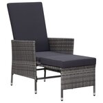 vidaXL Salon de jardin 3 Pièces avec coussins Résine tressée Gris