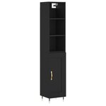 vidaXL Buffet haut Noir 34 5x34x180 cm Bois d'ingénierie