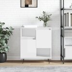 vidaXL Buffet Blanc brillant 60x35x70 cm Bois d'ingénierie