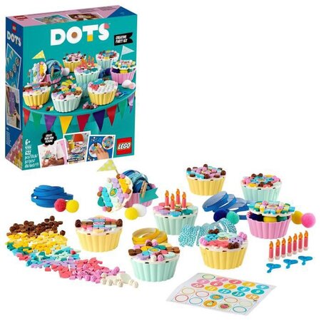 Lego dots 41926 kit créatif de fete avec cupcakes  décoration d'anniversaire  bricolage pour enfant et loisirs créatifs diy