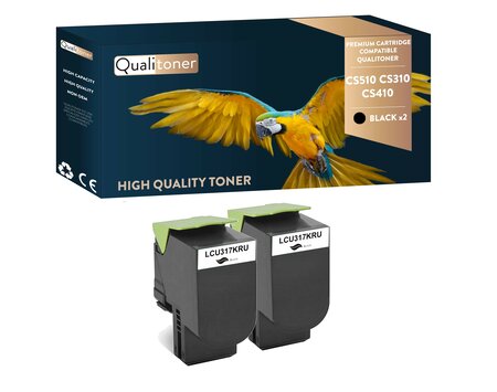 Qualitoner lot de x2 toners cx 310 cx310 cx 410 cx410 cx 510 c noir compatible pour lexmark