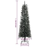 vidaXL Sapin de Noël artificiel mince avec support Vert 150 cm PVC