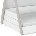 Lit enfant - DEMEYERE - Modèle Totem - Blanc et Beige - Dimensions : 70 x 140 cm