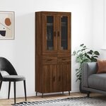 vidaXL Buffet haut Chêne marron 69 5x34x180 cm Bois d'ingénierie