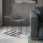 Rousseau Ensemble de tables d'appoint 2 Pièces Ospera Métal Noir et gris