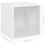vidaXL Meubles TV 2 Pièces Blanc 37x35x37 cm Aggloméré