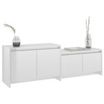 vidaXL Meuble TV Blanc brillant 146 5x35x50 cm Aggloméré