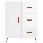 vidaXL Buffet haut Blanc brillant 69 5x34x180 cm Bois d'ingénierie