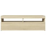 vidaXL Meuble TV avec lumières LED chêne sonoma 120x35x40 cm