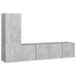 vidaXL Ensemble de meuble TV 3 Pièces Gris béton Aggloméré