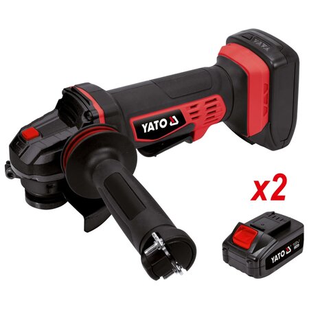YATO Meuleuse d'angle avec 2 batteries Li-Ion 3 0Ah 18V 125 mm